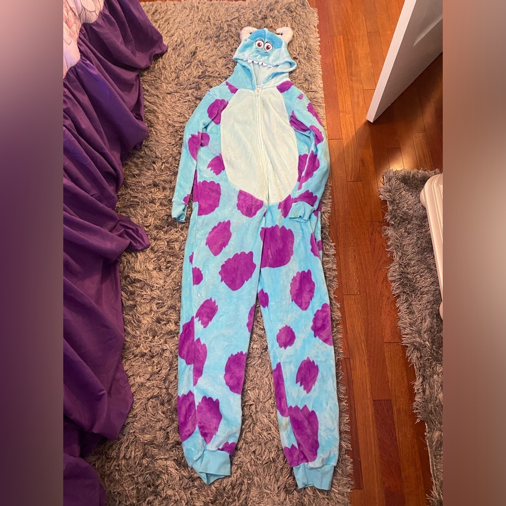 Adult disney monsters inc sully zip up onesie pj